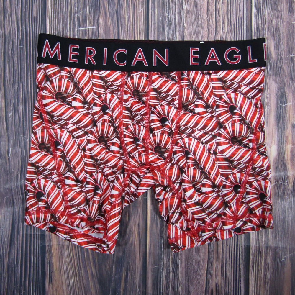 American Eagle NEW NWT Mens Small Boxer Briefs Candy Canes Christmas Holiday
